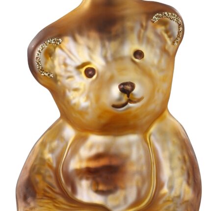 Weihnachtsbaumschmuck Glasfigur goldener Baer