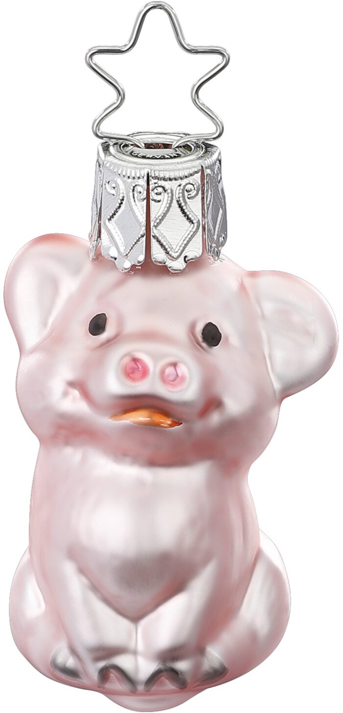 Christbaumschmuck Schweinchen Glasfigur