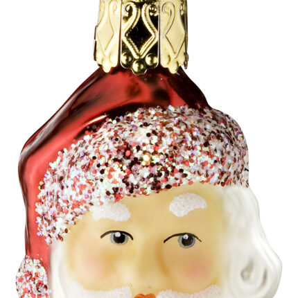 Christbaumschmuck Figur Weihnachtsmann mit Glitzermütze