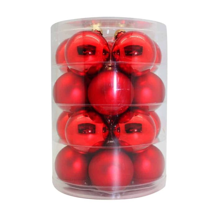 Christbaum Kugeln rot matt glanz