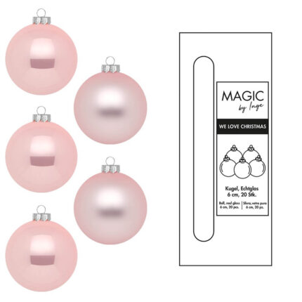 Christbaumkugeln in der Farbe Pink matt und glanz