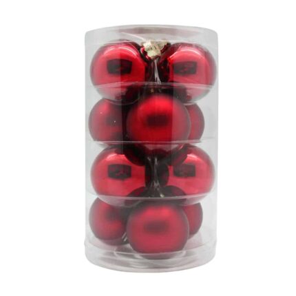 Rote Weihnachtsbaumkugeln