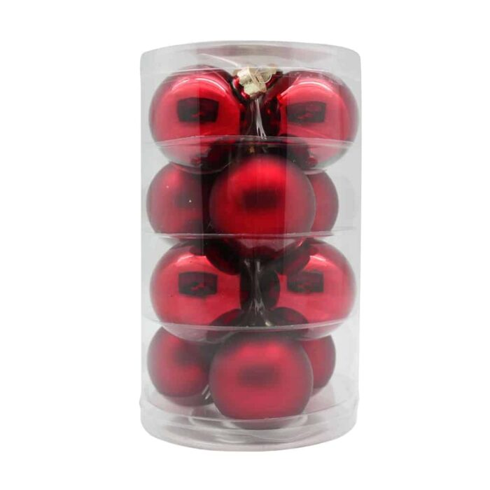 Rote Weihnachtsbaumkugeln