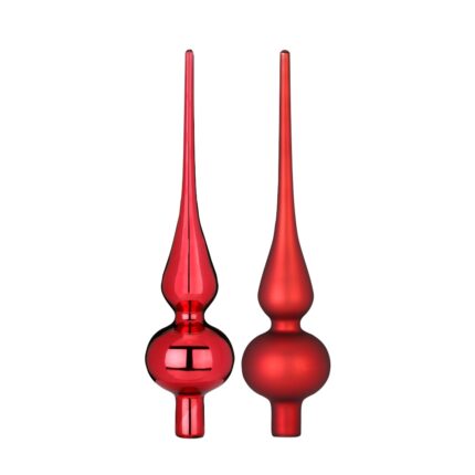 Christbaumspitze aus Glas in rot matt und glänzend