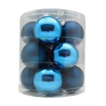 Weihnachtsbaumkugeln dunkelblau matt und hellblau glanz