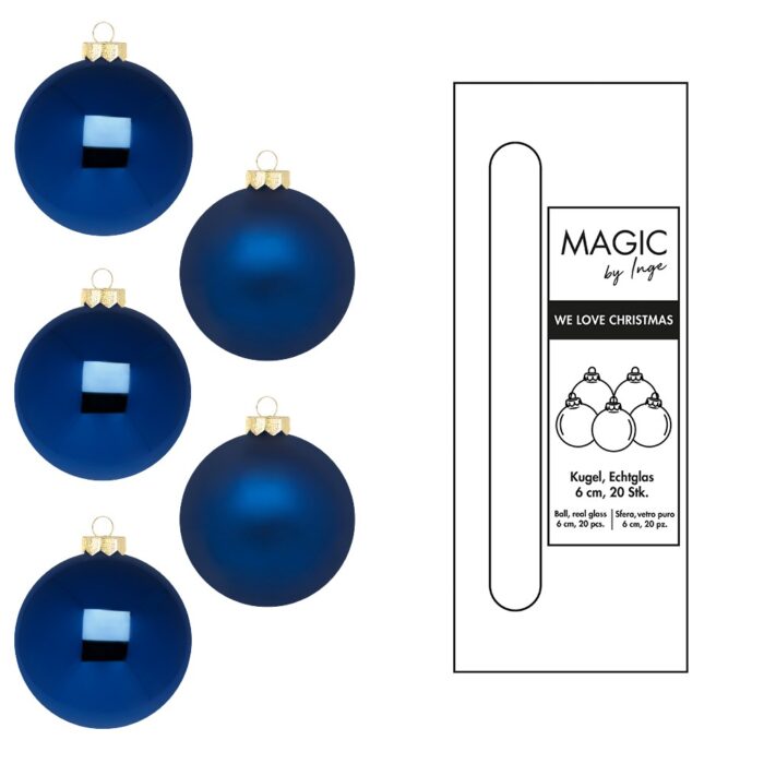 Weihnachtsbaum Glaskugeln blau matt und glanz