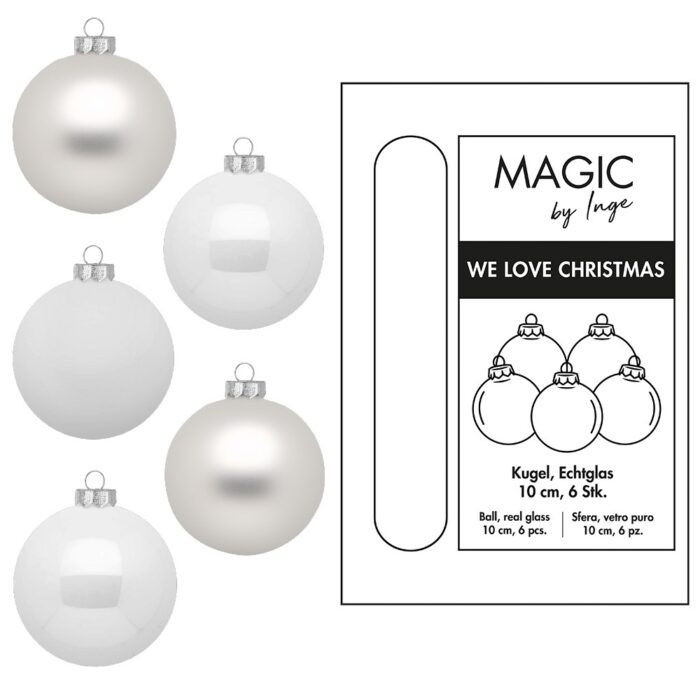 Christbaumkugeln Echtglas 10 cm weiß