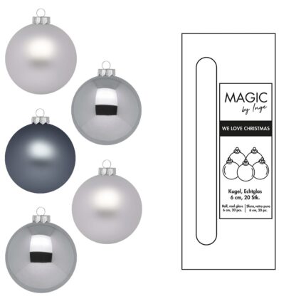 Weihnachtsbaumkugeln Echtglas silber