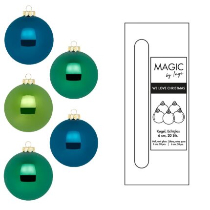 Weihnachtsbaumkugeln Echtglas grün blau