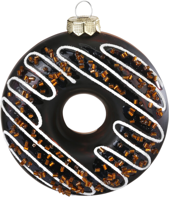 Weihnachtsbaumschmuck Schokolade Caramell Donut Glasfigur