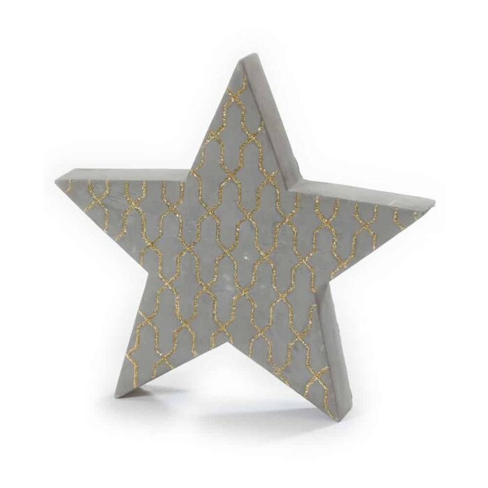 Weihnachtsdekoration - grauer Stern mit goldenem Muster