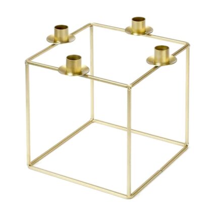 quadratischer Kerzenhalter in der Farbe Gold