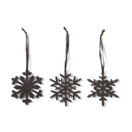 Christbaumschmuck Schneeflocken in der Farbe Schwarz