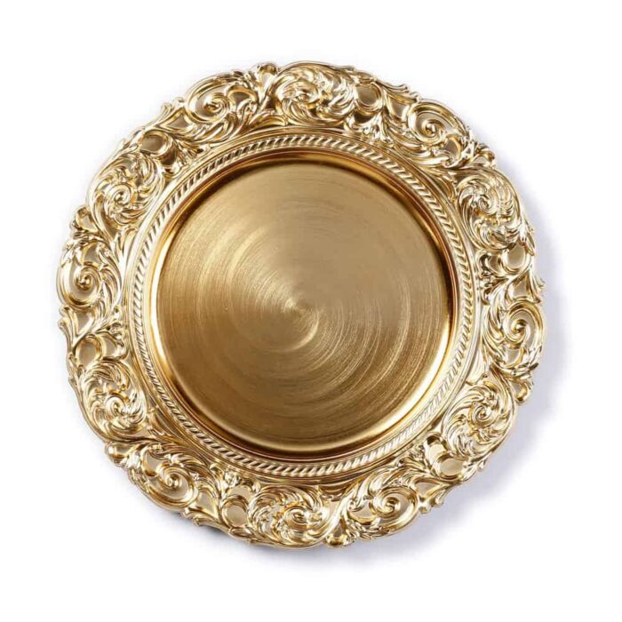 Goldenes Dekorationsteller