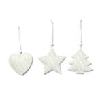 Weihnachtsbaumschmuck Keramik weiß