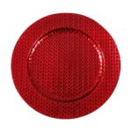 Rotes Dekorationsteller mit Muster