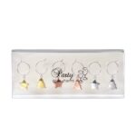 Weinglasanhänger Stern Tanne in gold, bronze und silbern