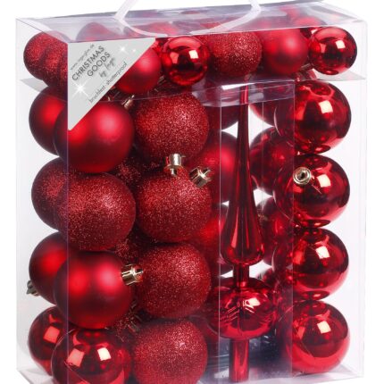 Christbaumspitze mit Kugeln rot