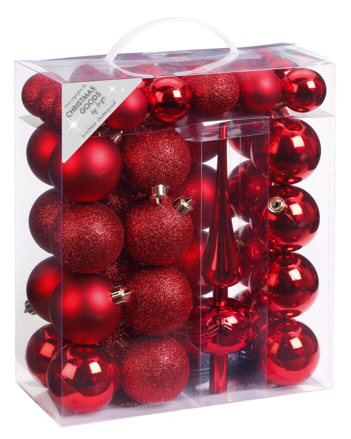 Christbaumspitze mit Kugeln rot