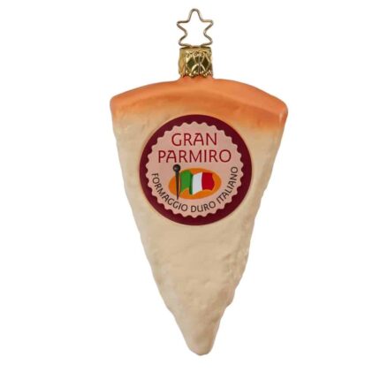 Christbaumschmuck, Christbaumanhänger aus Glas Parmesan, Grana Padano, Käse, Formaggio