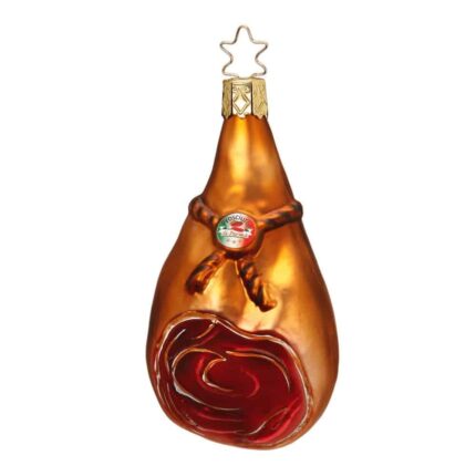 Christbaumanhänger, Christbaumschmuck aus Glas. Schinken, Prosciutto, Serano