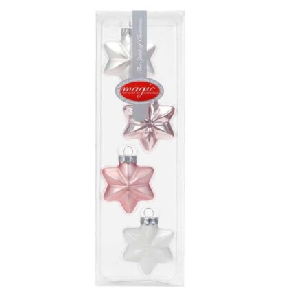 Christbaumschmuck, Sterne in rosatönen, matt und glänzend