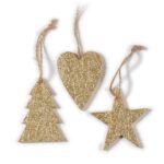 Weihnachtsbaumschmuck Weihnachtsbaum, Herz und Stern mit Anhaenger