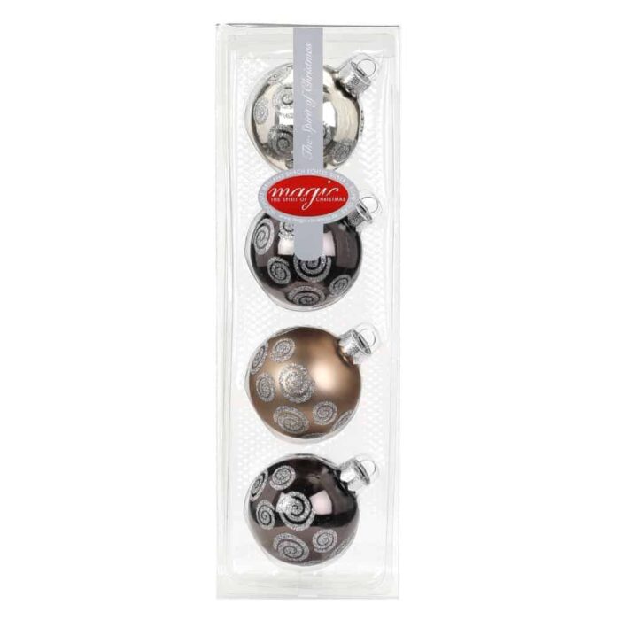 Christbaumkugeln mit Muster 4 Stück