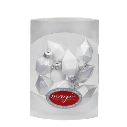 Christbaumschmuck, Christbaumanhänger Diamanten in weiß, matt und glänzend