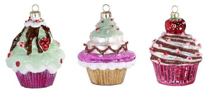 Weihnachtsbaumschmuck drei verschiedene Muffins