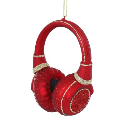 Weihnachtsbaumornament in Form von roten On-Ear-Kopfhörern