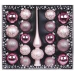 Traum in Rosa - Kugelsortiment mit Spitze in Rosa-Weiß